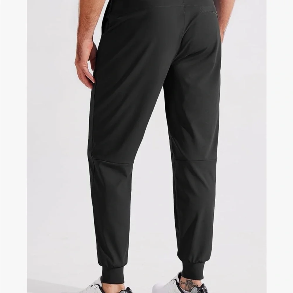 Men's Black Lightweight Slim Fit Joggers - Picture 2 of 8
